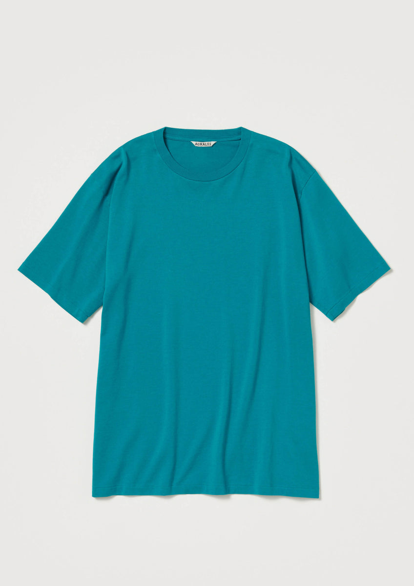 AURALEE - LUSTER PLAITING TEE TEAL GREEN – SOLAR MTP